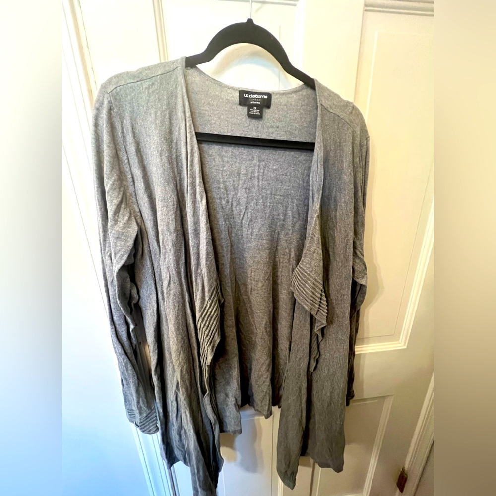 Liz Claiborne gray open front drapey cardigan - size 2x